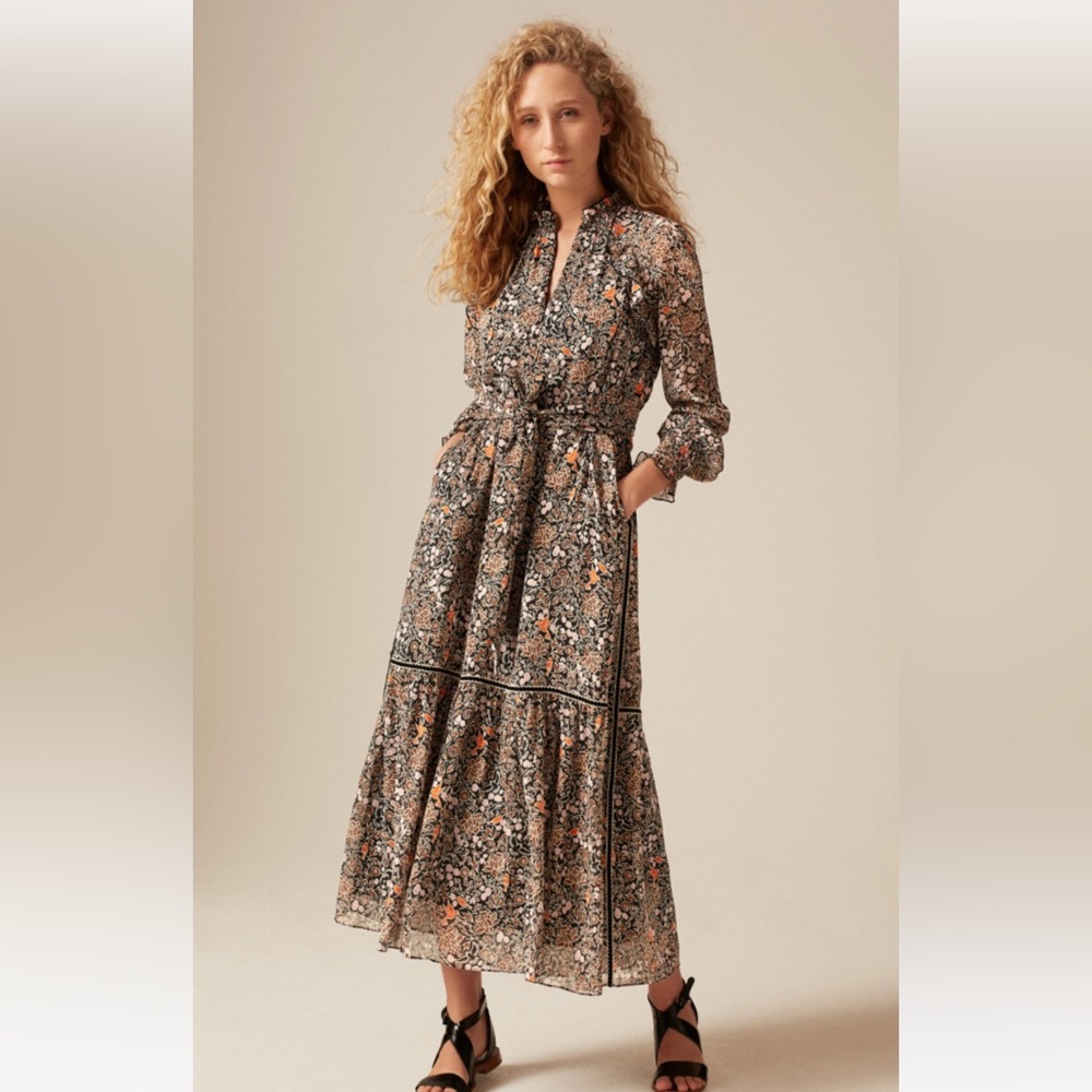 ME+EM Hummingbird print maxi dress + belt.